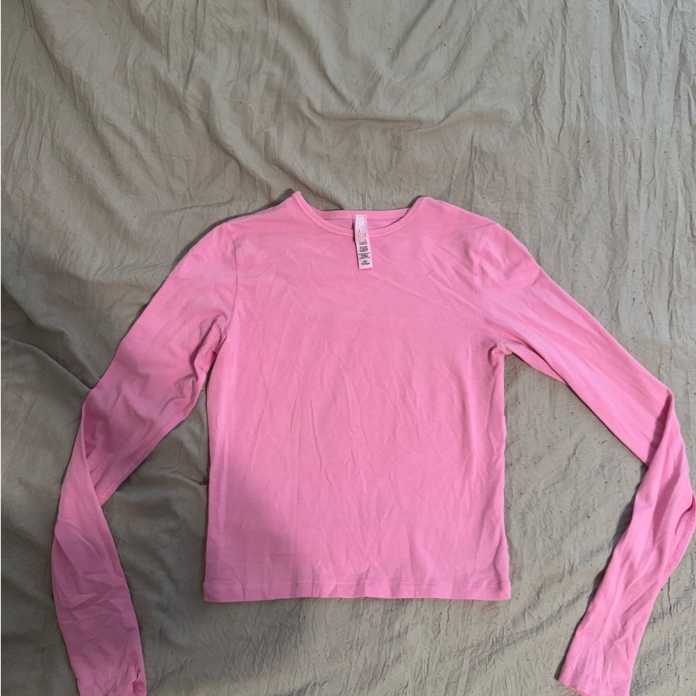 SKIMS Vibrant Pink Long Sleeve Top